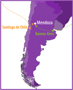 South America Map Travel to Mendoza Argentina